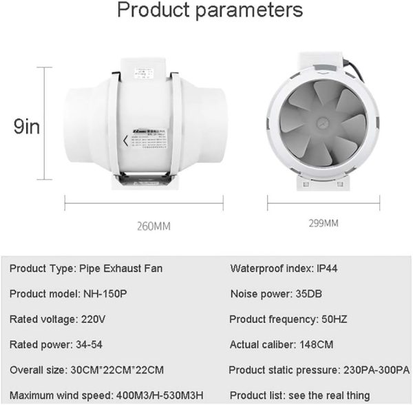 ⁦شفاط سحري Inline Fan Electric + انبوبة المونيوم لتركيب الشفاط ضمان 6 أشهر⁩ - الصورة ⁦14⁩